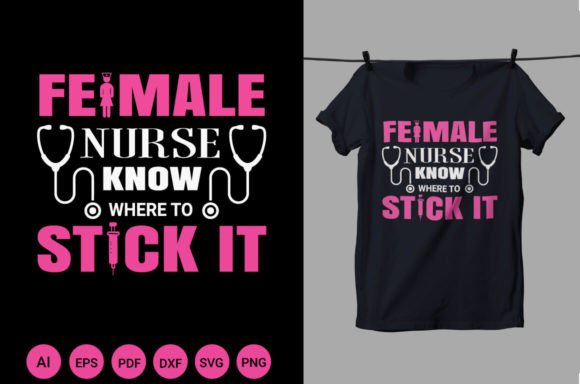 Female Nurse T-Shirt Design Graphics
