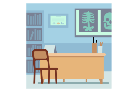 Medical Consultation Room Interior. Hosp Graphics