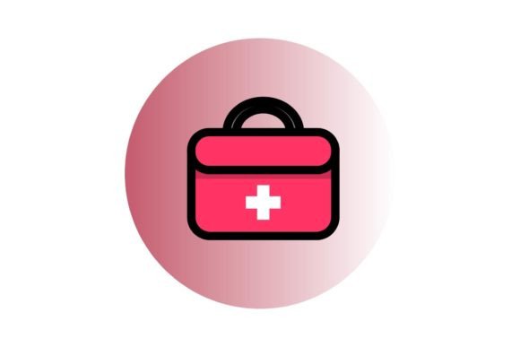 Medical Health Bag Icon Graphics and Icons