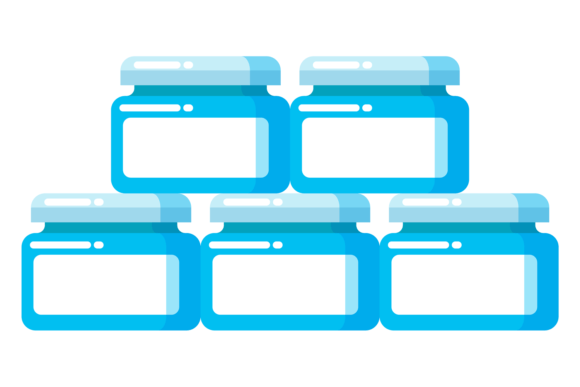 Medical Jars Stack Icon. Graphics & Illustrations