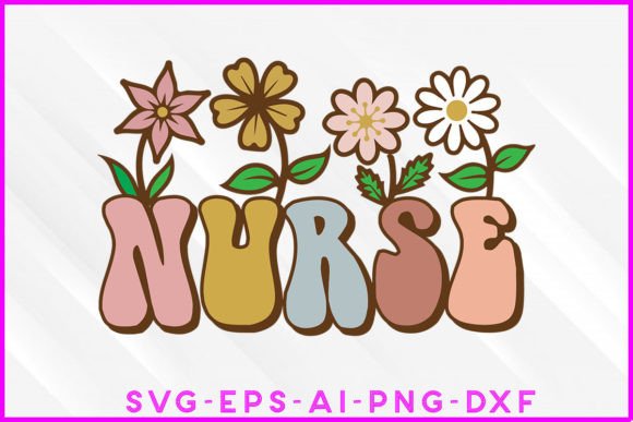 Nurse Groovy Design Graphics for T-Shirt Designs
