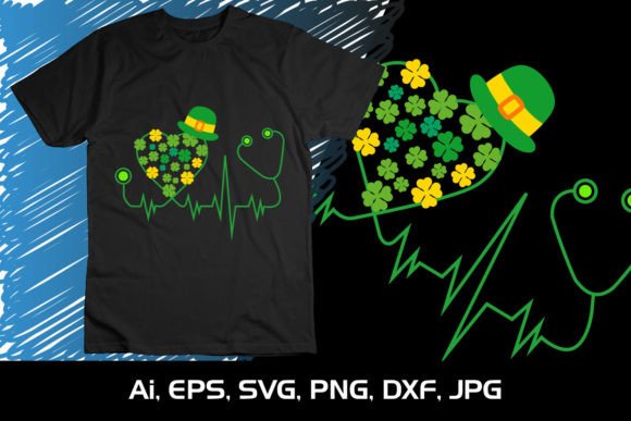 Nurse St Patrick Day Stethoscope Shirt Graphics