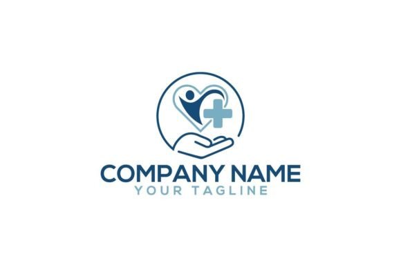 Professional Heart Shaped Medical Logo Graphics