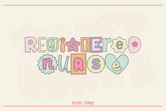 Registered Nurse Cut Out Letters Graphics